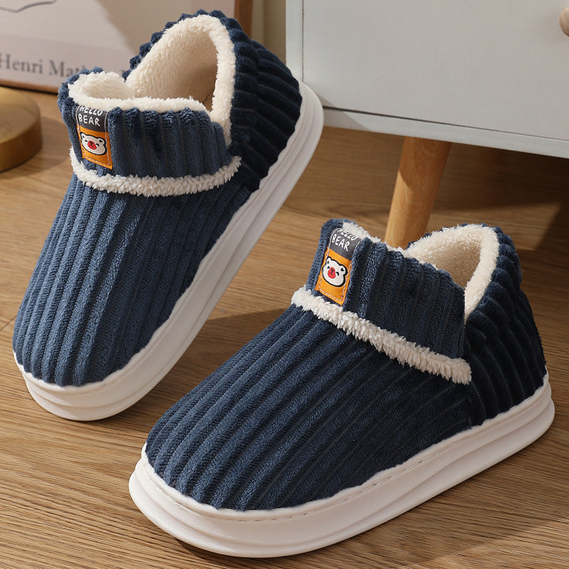 High-top Couple Cotton Slippers Women's Bag Heel