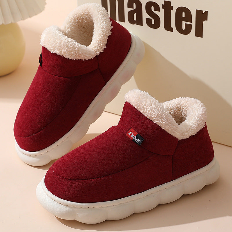 High-top Couple Cotton Slippers Women's Bag Heel