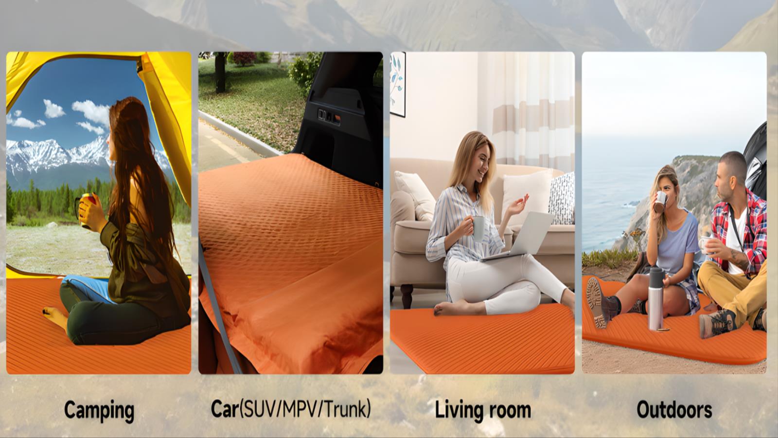 Air Mattresses For SUV, Self-Inflating Sleeping Airbed, Memory Foam Trunk Camping, For Car And SUV Outdoor Travel