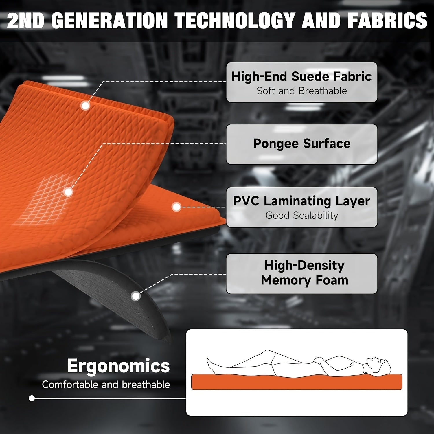 Air Mattresses For SUV, Self-Inflating Sleeping Airbed, Memory Foam Trunk Camping, For Car And SUV Outdoor Travel