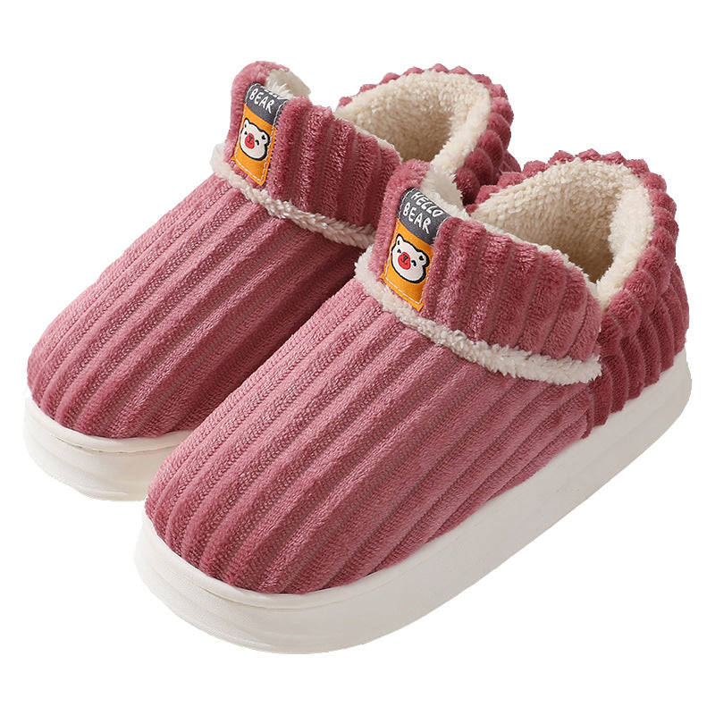 High-top Couple Cotton Slippers Women's Bag Heel