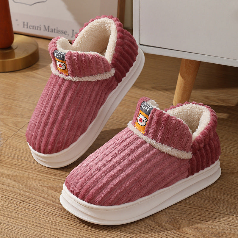 High-top Couple Cotton Slippers Women's Bag Heel