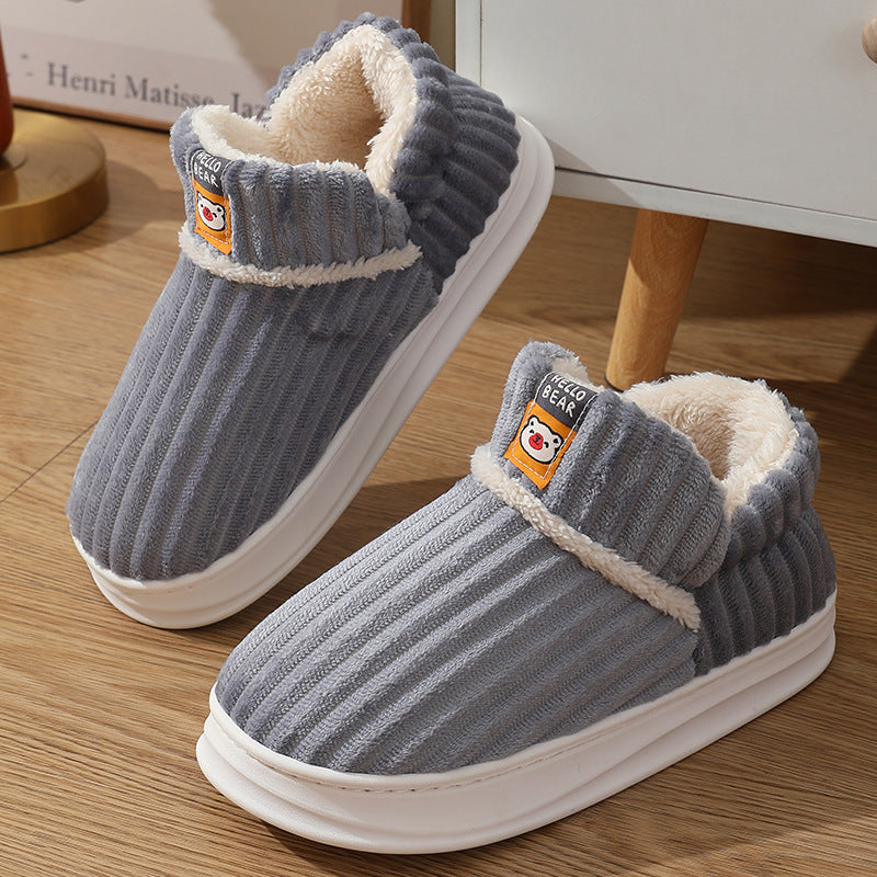 High-top Couple Cotton Slippers Women's Bag Heel