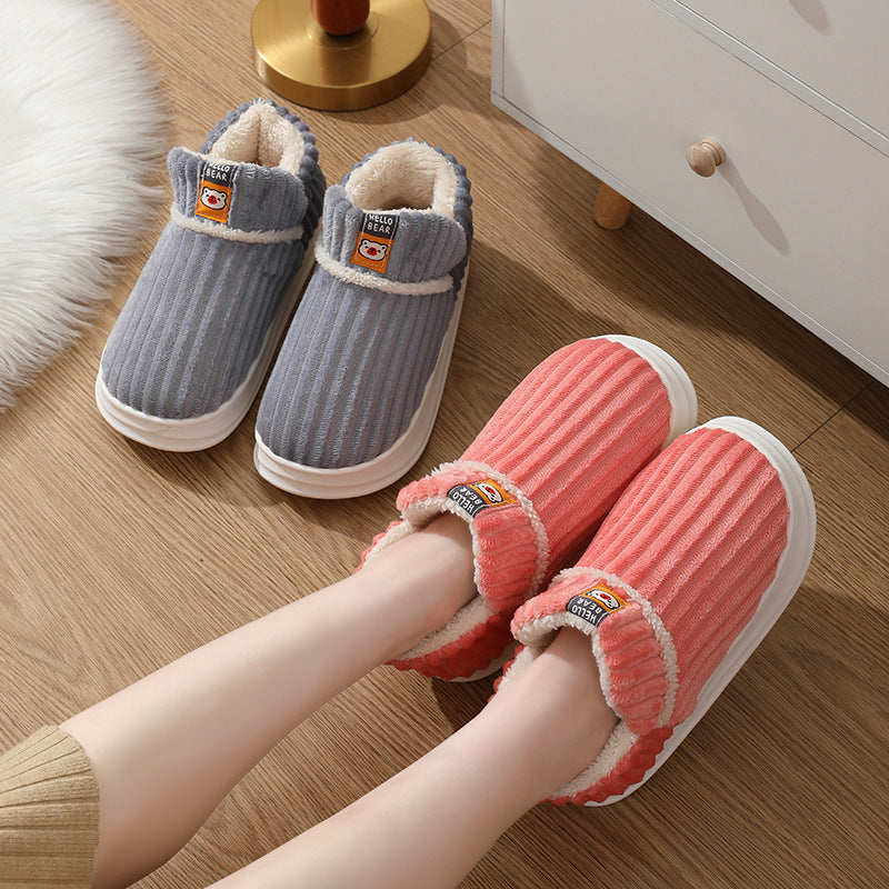 High-top Couple Cotton Slippers Women's Bag Heel
