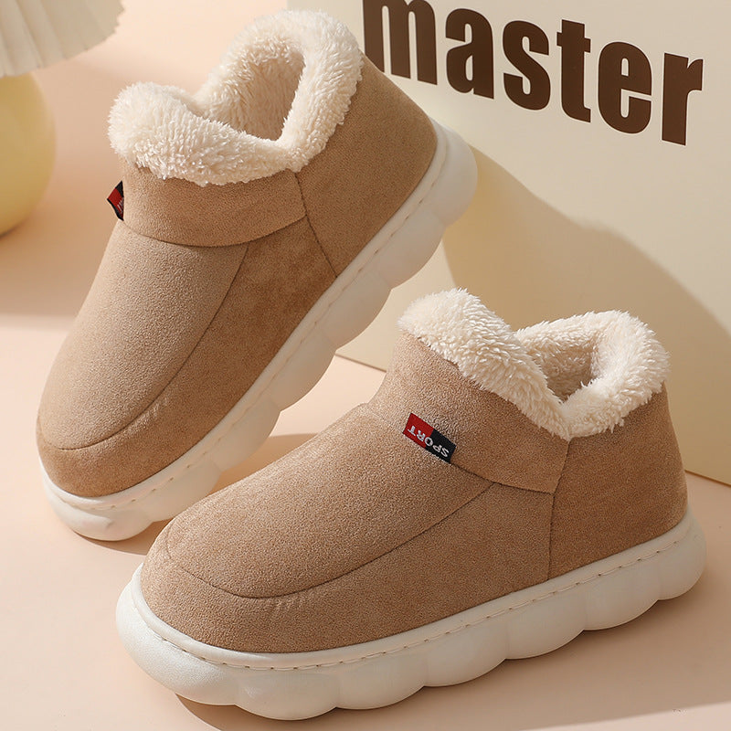 High-top Couple Cotton Slippers Women's Bag Heel