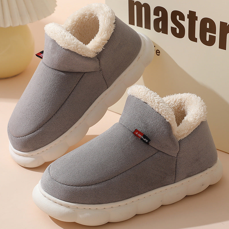 High-top Couple Cotton Slippers Women's Bag Heel