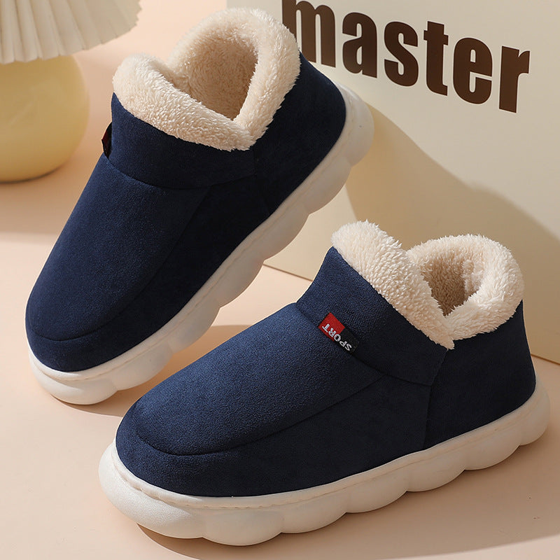 High-top Couple Cotton Slippers Women's Bag Heel